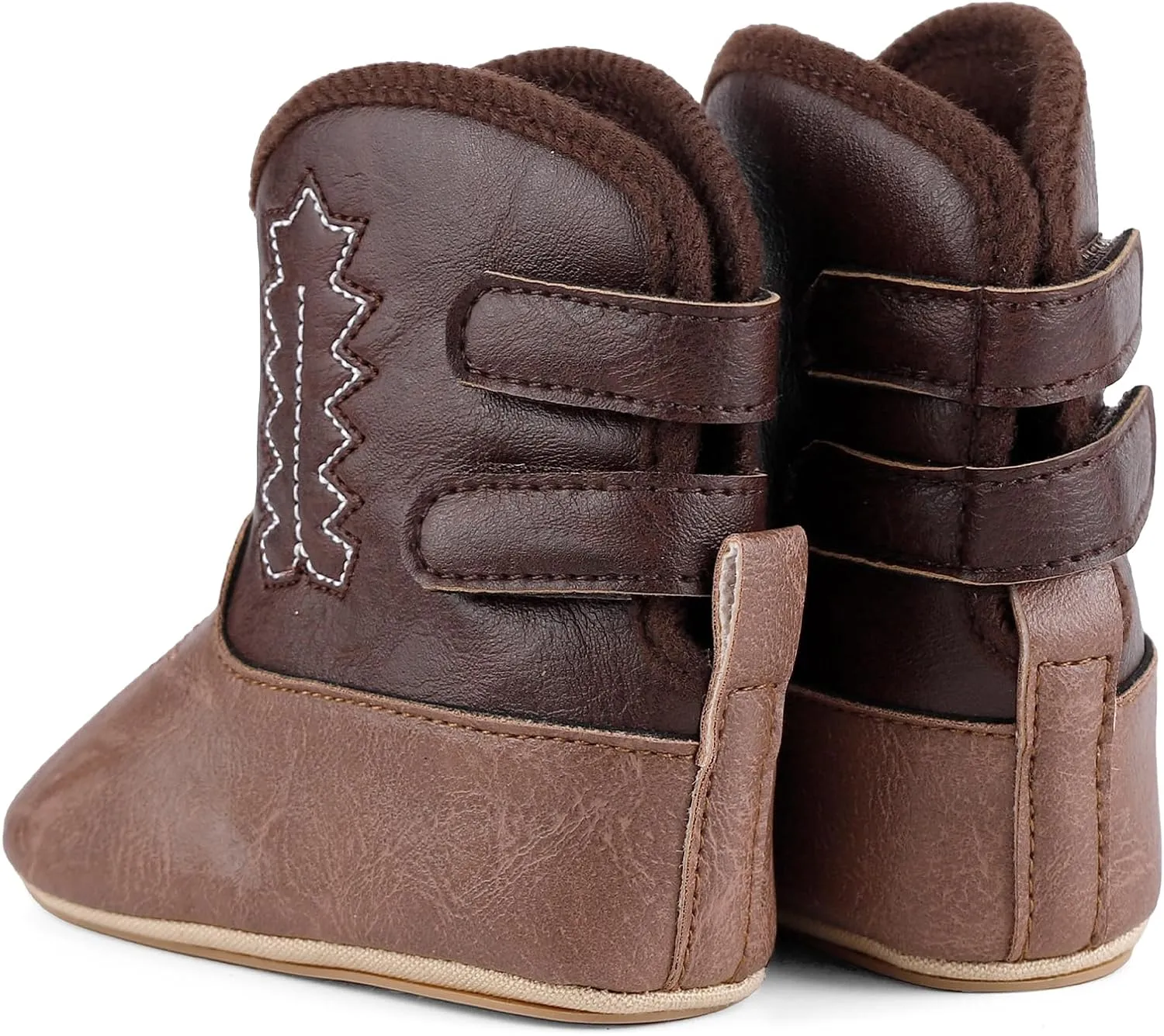 MK MATT KEELY Leather Western Boots Cowboy Bootie Soft Sole Non-Slip Crib Shoes for Baby Infant Toddler Girls Boys Newborn