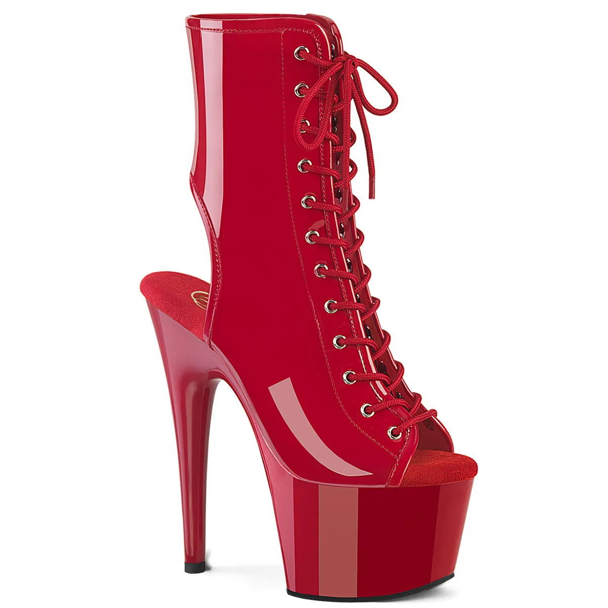 Pleaser Adore 1016 Womens 7 Inch Heel, Platform Front Lace Peep-Toe Ankle Boots