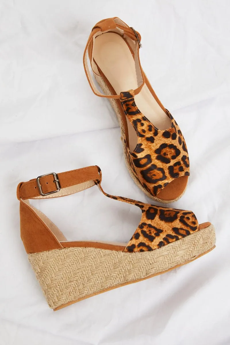 Print Espadrille Wedges