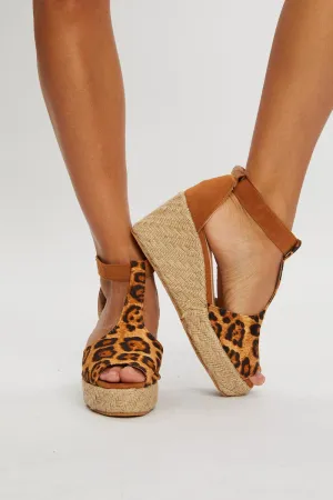Print Espadrille Wedges
