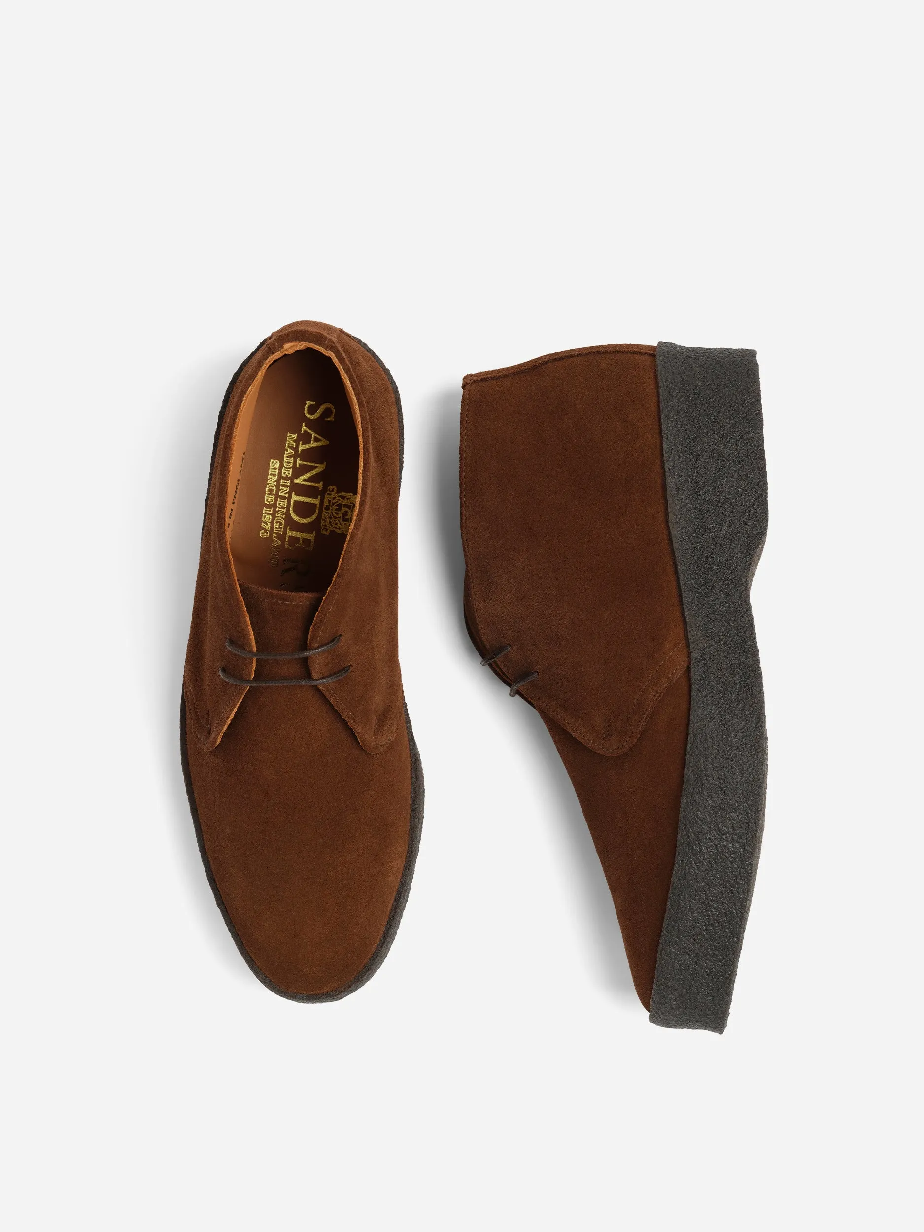 Sanders Hi Top Chukka Boot Snuff Suede