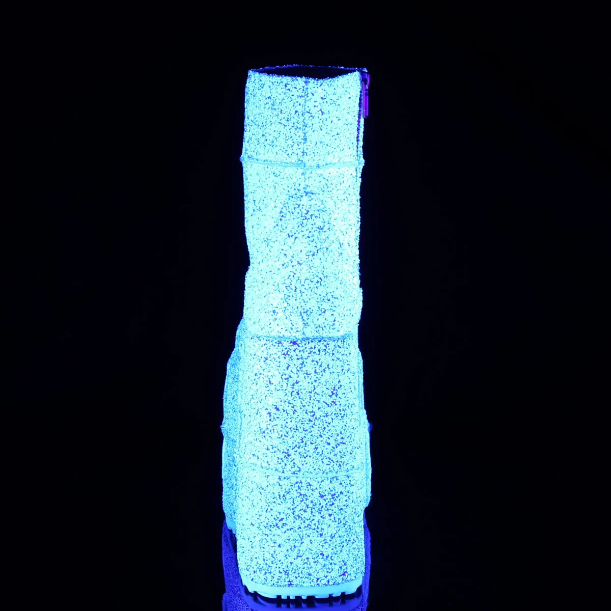 STACK-201G DemoniaCult White Multi Glitter Sexy Unisex Platform Shoes & Boots (Alternative Footwear)