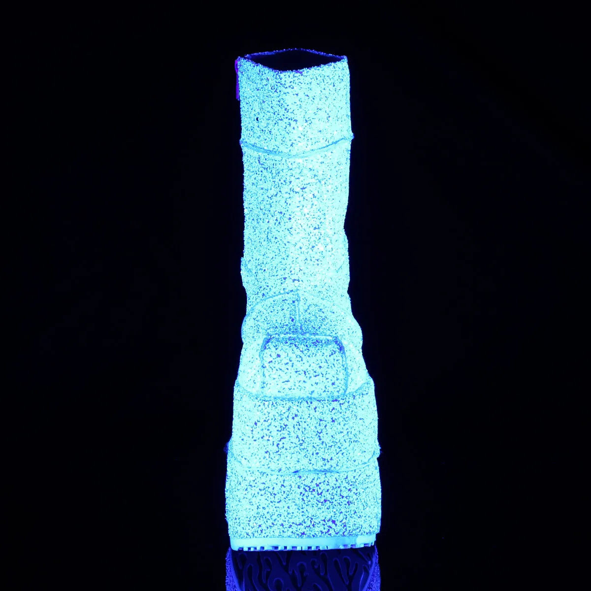 STACK-201G DemoniaCult White Multi Glitter Sexy Unisex Platform Shoes & Boots (Alternative Footwear)