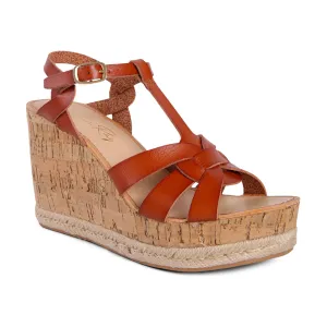 Tan Espadrille Detail Wedge Sandals