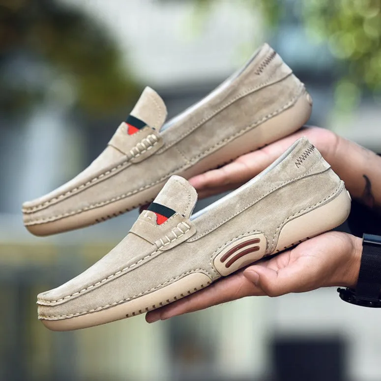 Ultralight Soft Men Loafers Suede Leather Driving Shoes