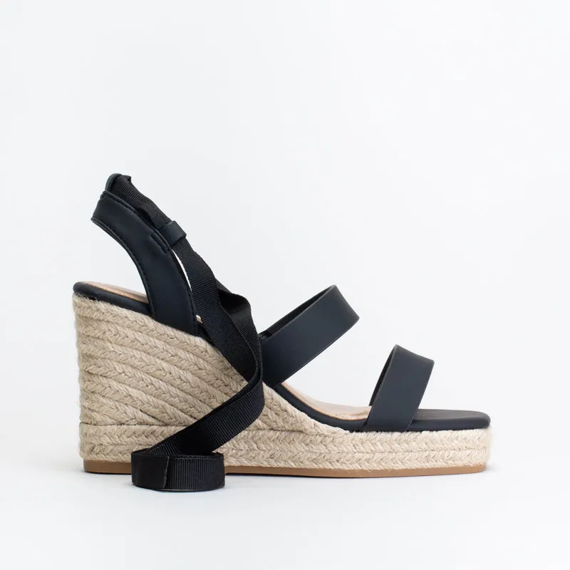 Unreal Women Square Toe Espadrille Wedge Sandal _ 150758