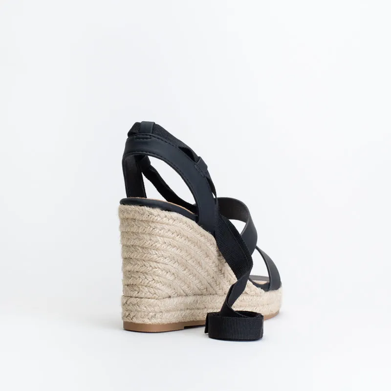 Unreal Women Square Toe Espadrille Wedge Sandal _ 150758