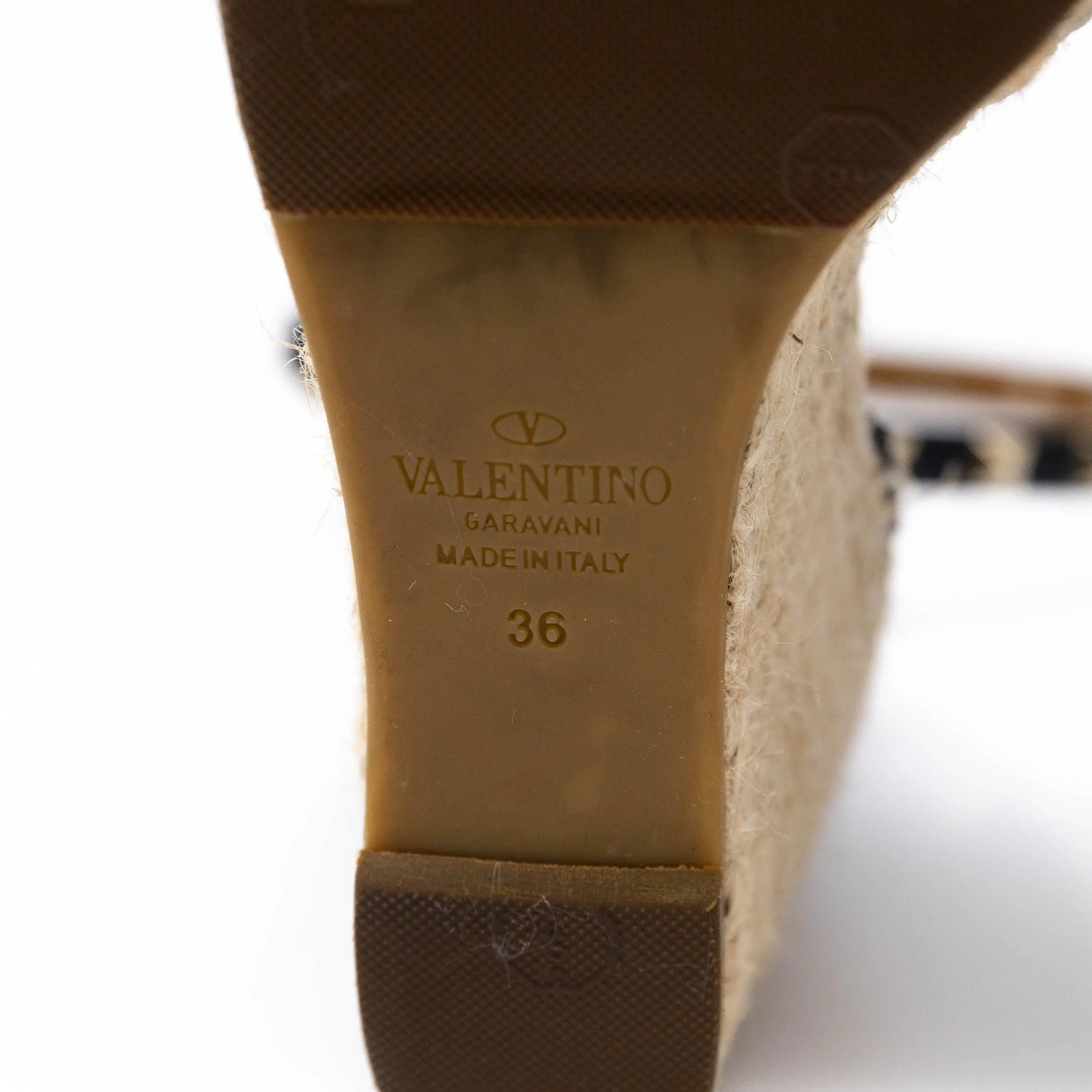 Valentino Black Rockstud Espadrille Wedges 36