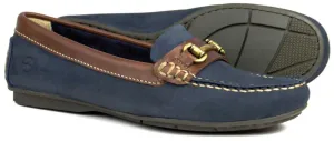 VERONA Ladies Navy Nubuck Buckle Loafers by Orca Bay