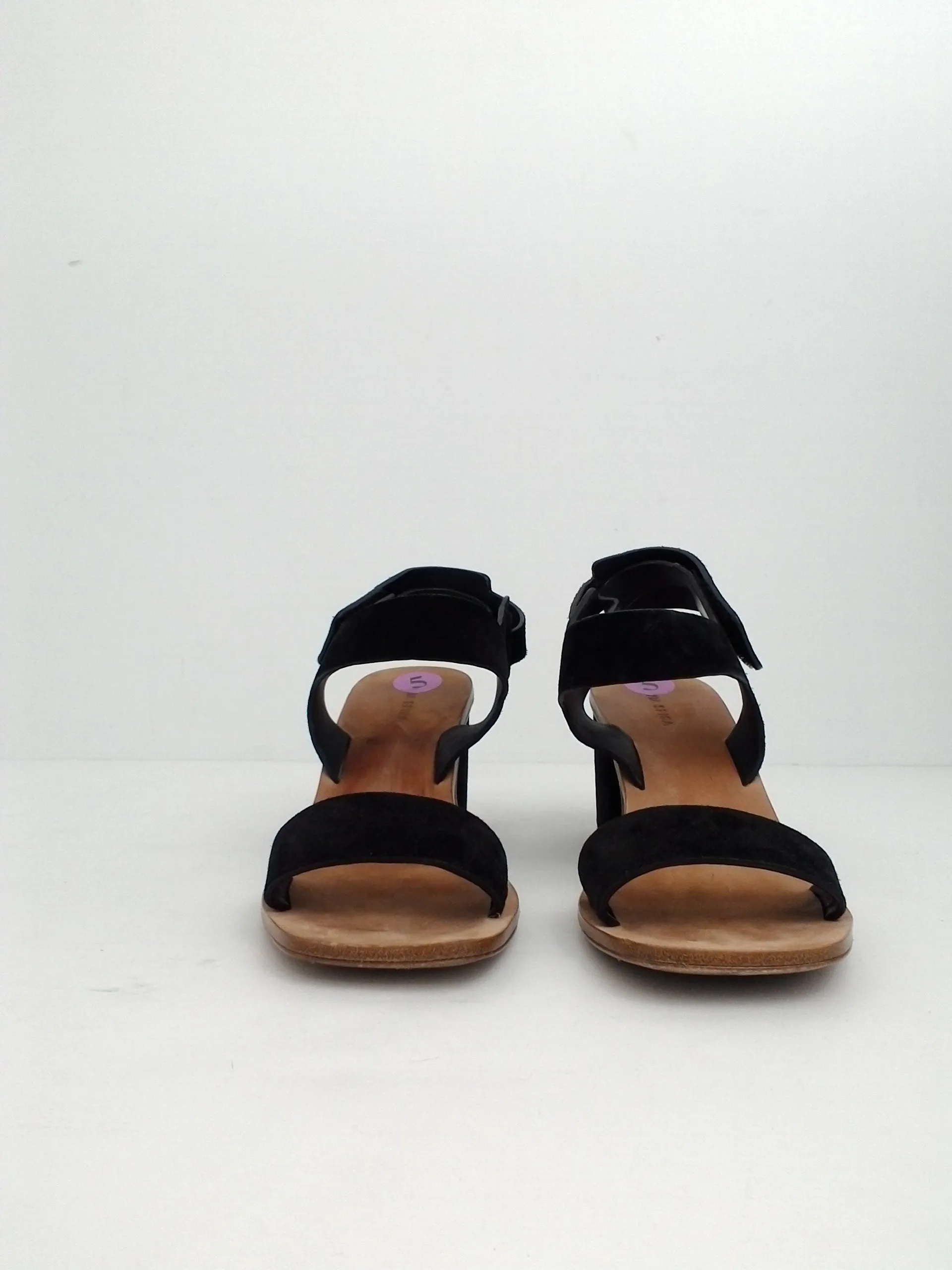 Via Spiga Women's Kamille Black Suede Block Heel Sandal Size 5 M