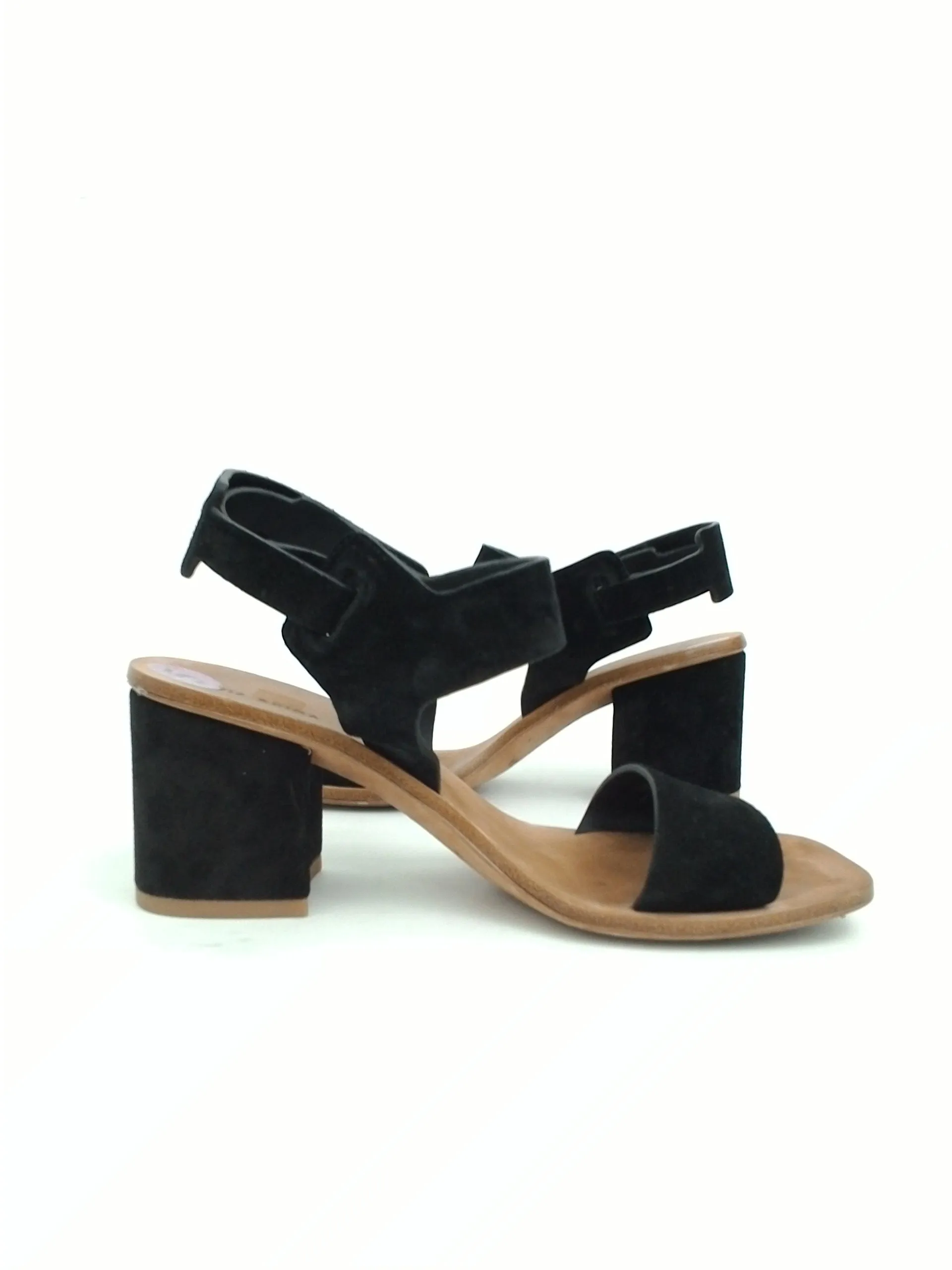 Via Spiga Women's Kamille Black Suede Block Heel Sandal Size 5 M