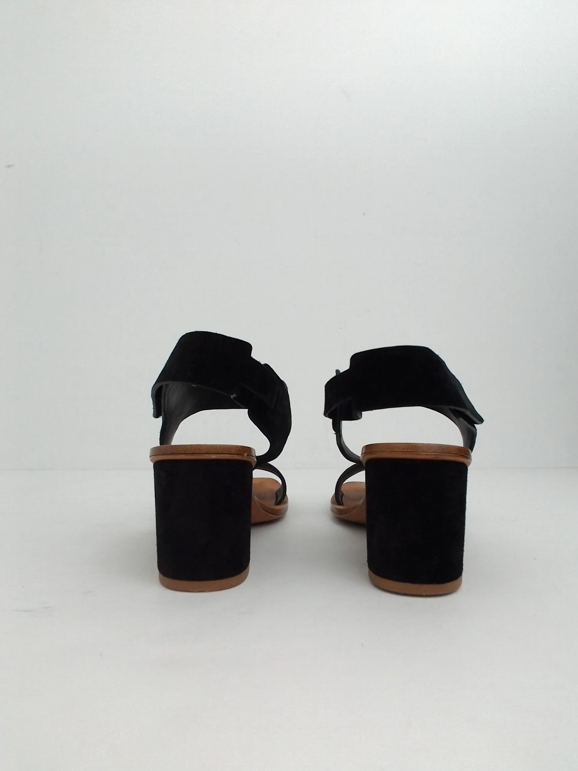 Via Spiga Women's Kamille Black Suede Block Heel Sandal Size 5 M