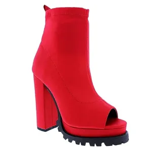 Women Party Chunky Heeled Platform Open Toe Boots