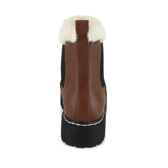 Women's Faux Fur Trim Chelsea Boot
