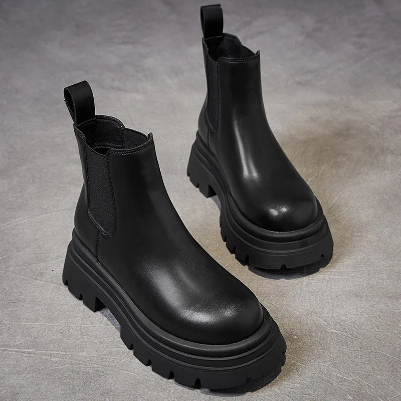 Women's Platform Short Chelsea Boots