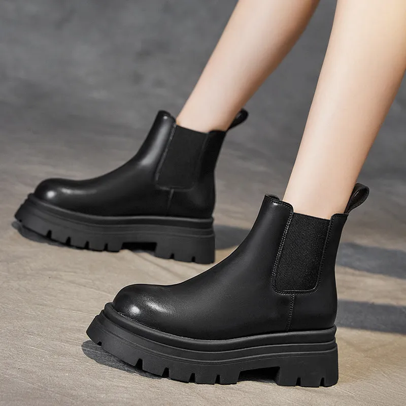 Women's Platform Short Chelsea Boots