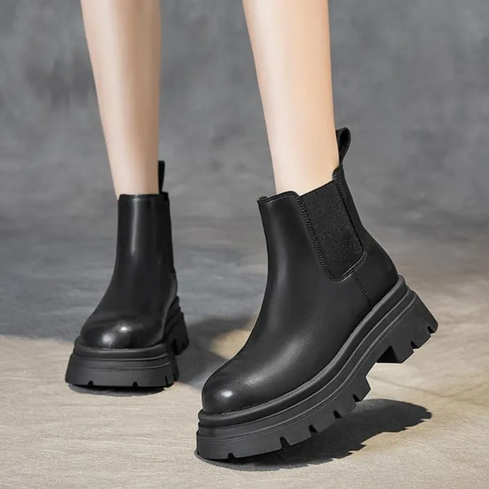 Women's Platform Short Chelsea Boots