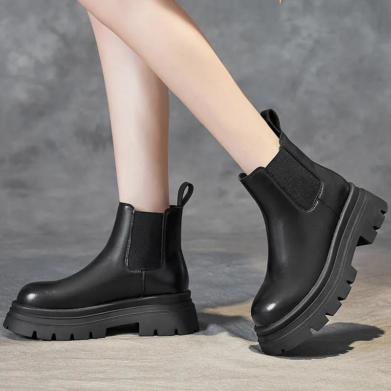 Women's Platform Short Chelsea Boots