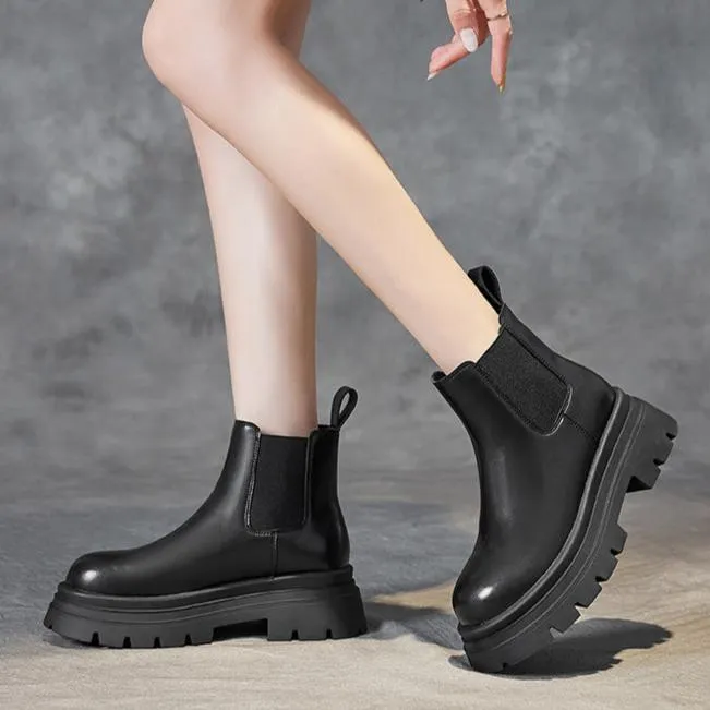Women's Platform Short Chelsea Boots