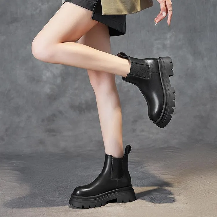 Women's Platform Short Chelsea Boots