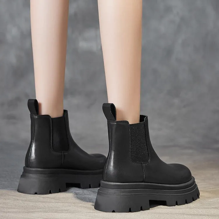 Women's Platform Short Chelsea Boots